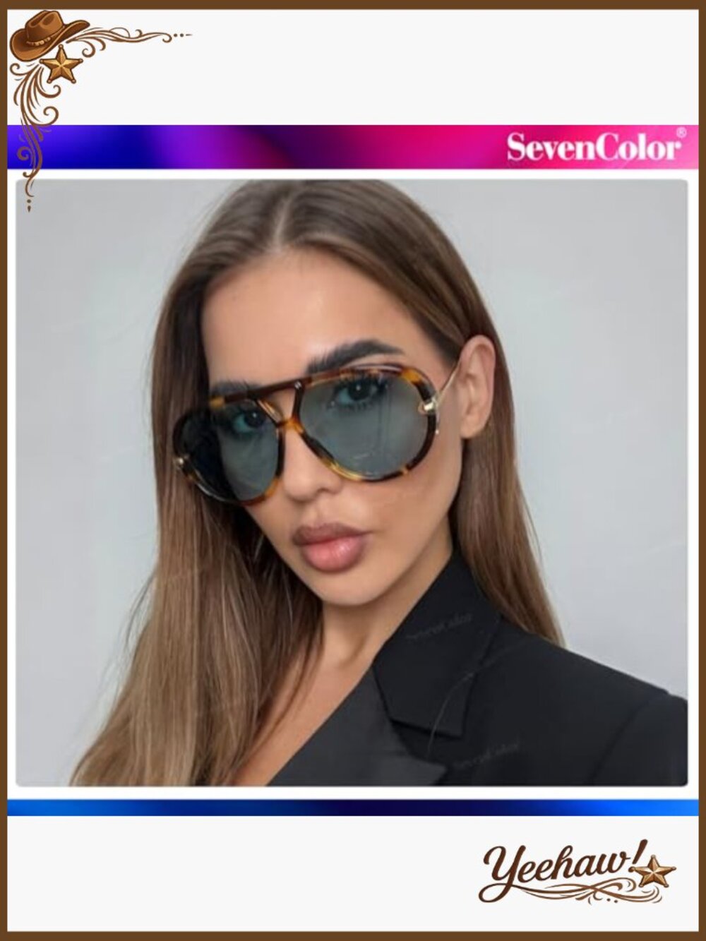 Oversized Aviator Sunglasses Retro Shield UV400 Protection Unisex - Picture 3 of 7